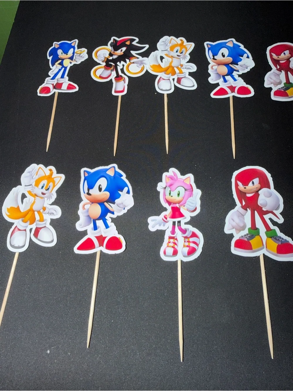 Sonic Themed Blue & Red Party Cupcake Picks - Home Party Supplies